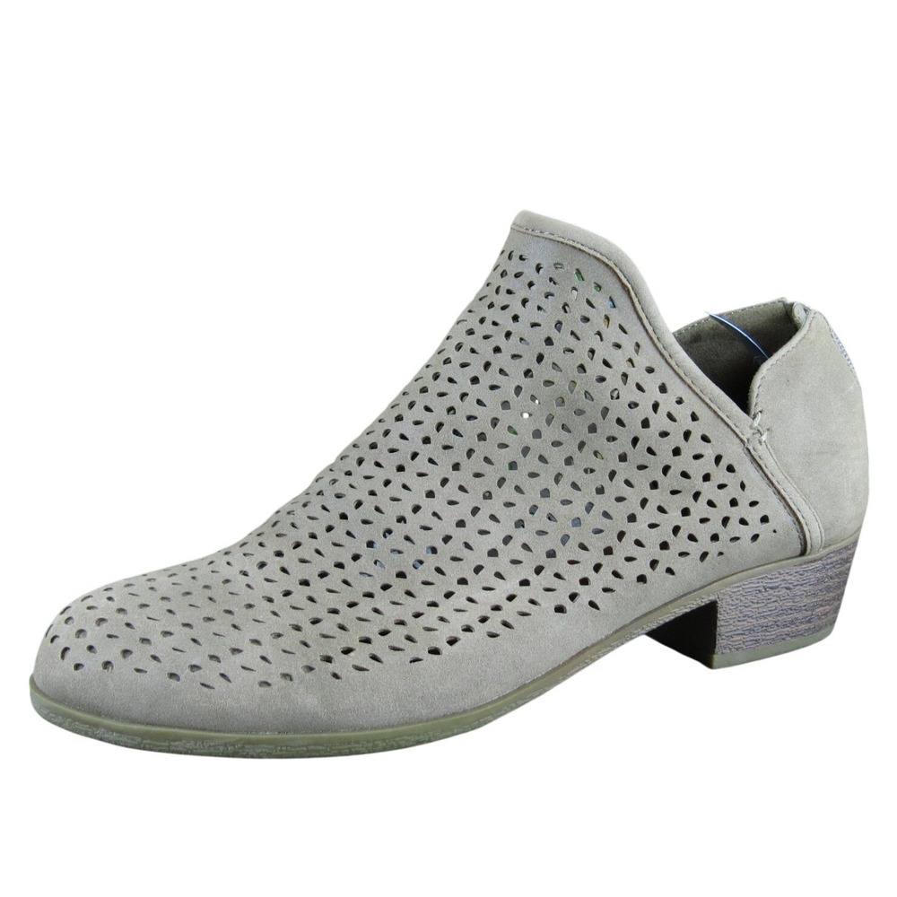 Indigo Rd. Cali Womens 7.5 Tan Faux Suede Ankle Booties‎ Low Heel Perforated
